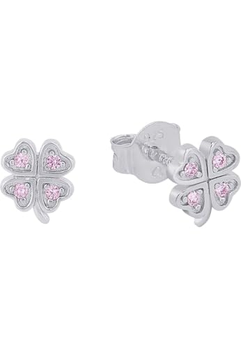 Prinzessin Lillifee Ohrstecker 925 Sterling Silber Mädchen Kinder Ohrschmuck, mit Zirkonia synth, 0,6 cm, Silber, Kleeblatt, Kommt in Schmuck Geschenk Box, 2037942 von Prinzessin Lillifee