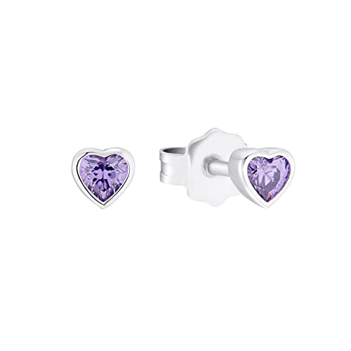 Prinzessin Lillifee Ohrstecker 925 Sterling Silber Mädchen Kinder Ohrschmuck, mit Zirkonia synth., 0,4 cm, Silber, Herz, Kommt in Schmuck Geschenk Box, 2036440 von Prinzessin Lillifee