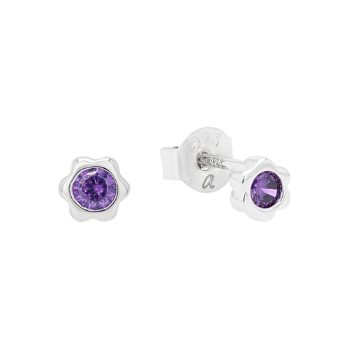 Prinzessin Lillifee Ohrstecker 925 Sterling Silber Mädchen Kinder Ohrschmuck, mit Zirkonia synth., 0,4 cm, Silber, Januar, Kommt in Schmuck Geschenk Box, 2038730 von Prinzessin Lillifee