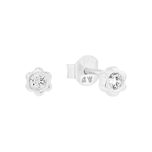 Prinzessin Lillifee Ohrstecker 925 Sterling Silber Mädchen Kinder Ohrschmuck, mit Zirkonia synth., 0,4 cm, Silber, Januar, Kommt in Schmuck Geschenk Box, 2038730 von Prinzessin Lillifee
