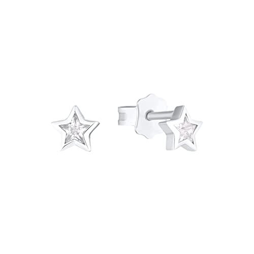 Prinzessin Lillifee Ohrstecker 925 Sterling Silber Mädchen Kinder Ohrschmuck, mit Zirkonia synth., 0,5 cm, Silber, Stern, Kommt in Schmuck Geschenk Box, 2036554 von Prinzessin Lillifee