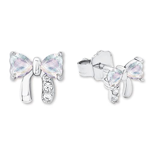 Prinzessin Lillifee Ohrstecker 925 Sterling Silber Mädchen Kinder Ohrschmuck, mit Zirkonia synth., 0,7 cm, Silber, Schleife, Kommt in Schmuck Geschenk Box, 2034219 von Prinzessin Lillifee