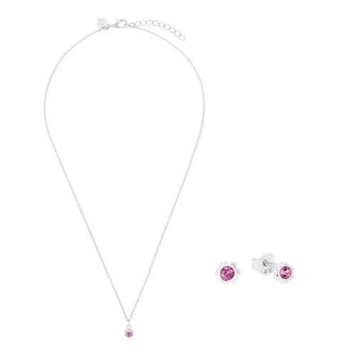 Prinzessin Lillifee Set 925 Sterling Silber Mädchen Kinder Multisets, mit Zirkonia synth., 35+3/0,4 cm, Silber, Januar, Kommt in Schmuck Geschenk Box, 2040133 von Prinzessin Lillifee