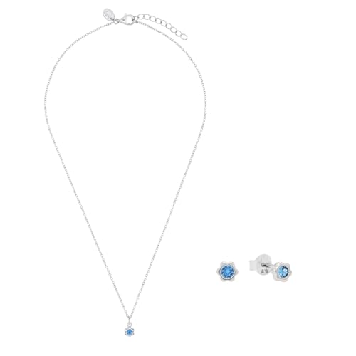 Prinzessin Lillifee Set 925 Sterling Silber Mädchen Kinder Multisets, mit Zirkonia synth., 35+3/0,4 cm, Silber, Januar, Kommt in Schmuck Geschenk Box, 2040133 von Prinzessin Lillifee