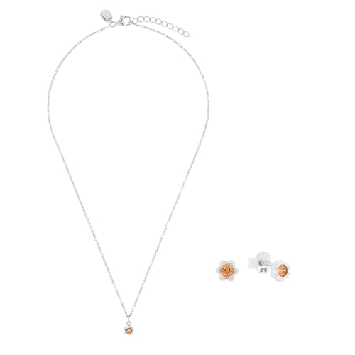 Prinzessin Lillifee Set 925 Sterling Silber Mädchen Kinder Multisets, mit Zirkonia synth., 35+3/0,4 cm, Silber, Januar, Kommt in Schmuck Geschenk Box, 2040133 von Prinzessin Lillifee