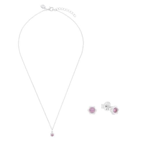 Prinzessin Lillifee Set 925 Sterling Silber Mädchen Kinder Multisets, mit Zirkonia synth., 35+3/0,4 cm, Silber, Januar, Kommt in Schmuck Geschenk Box, 2040133 von Prinzessin Lillifee