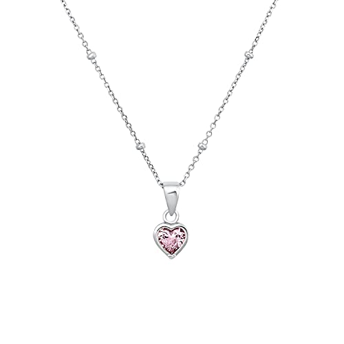 Prinzessin Lillifee Silber Mädchen Kinder Halskette mit rosa Herz-Anhänger, Kommt in Schmuck Geschenk Box, 2033373 von Prinzessin Lillifee