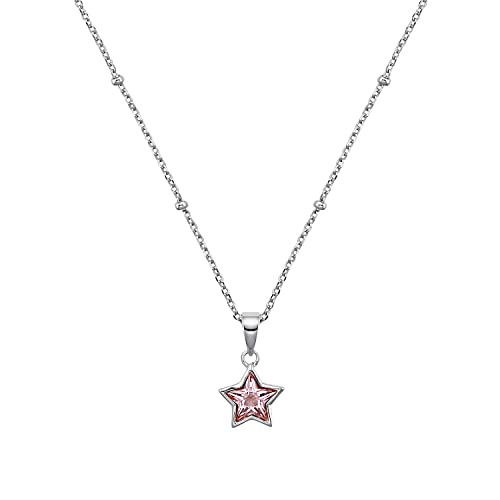 Prinzessin Lillifee Silber Mädchen Kinder Halskette mit rosa Stern-Anhänger, Kommt in Schmuck Geschenk Box von Prinzessin Lillifee