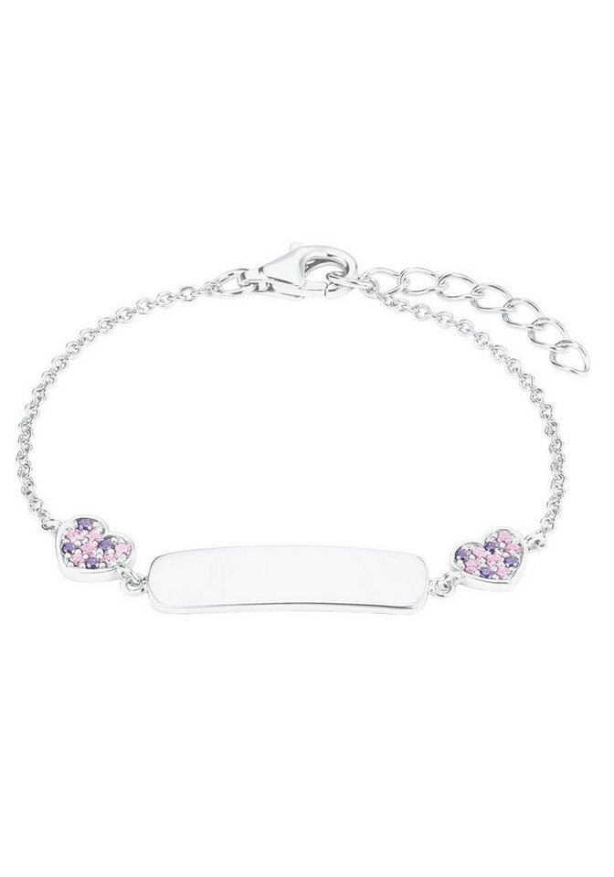 Prinzessin Lillifee Silberarmband Plakette mit Herzen, 2027208, mit Zirkonia (synth) von Prinzessin Lillifee