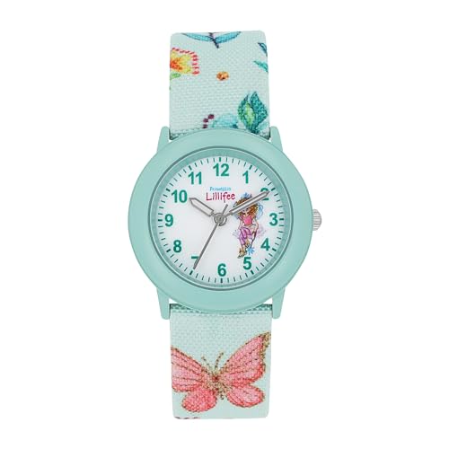 Prinzessin Lillifee Armbanduhr Mädchen Kinder Quarzuhr Analog, mit Textil Armband, Rosa, 3 bar Wasserdicht, Kommt in Uhren Geschenk Box, 2037724 von Prinzessin Lillifee