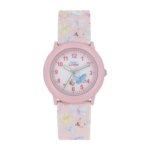 Prinzessin Lillifee Armbanduhr Mädchen Kinder Quarzuhr Analog, mit Textil Armband, Rosa, 3 bar Wasserdicht, Kommt in Uhren Geschenk Box, 2037724 von Prinzessin Lillifee