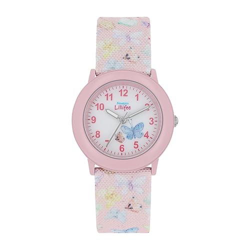 Prinzessin Lillifee Armbanduhr Mädchen Kinder Quarzuhr Analog, mit Textil Armband, Rosa, 3 bar Wasserdicht, Kommt in Uhren Geschenk Box, 2037730 von Prinzessin Lillifee
