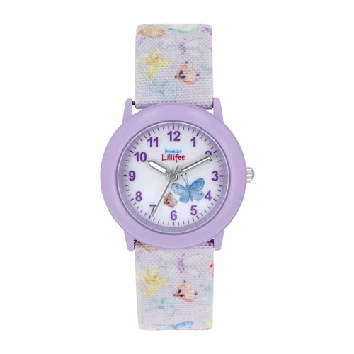 Prinzessin Lillifee Armbanduhr Mädchen Kinder Quarzuhr Analog, mit Textil Armband, Rosa, 3 bar Wasserdicht, Kommt in Uhren Geschenk Box, 2037724 von Prinzessin Lillifee