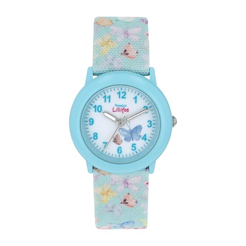Prinzessin Lillifee Armbanduhr Mädchen Kinder Quarzuhr Analog, mit Textil Armband, Türkis, 3 bar Wasserdicht, Kommt in Uhren Geschenk Box, 2037732 von Prinzessin Lillifee