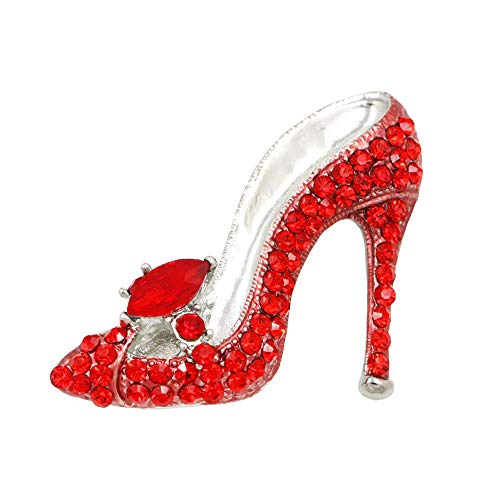 Retro High Heels Brosche | Anstecknadel "Cinderella" mit Kristallen -Rot | Pink (Rot) von Prinzessin zu Stolberg