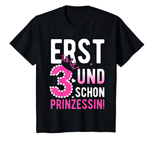 Kinder 3. Geburtstag Mädchen 3 Jahre Prinzessin Geburtstags T-Shirt von Prinzessinnen Geburtstag Kindergeburtstag Geschenk