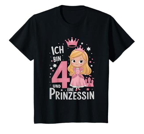 Kinder 4. Geburtstag 4 Jahre Prinzessin Geburtstags T-Shirt von Prinzessinnen Kindergeburtstag Geburtstagsshirts