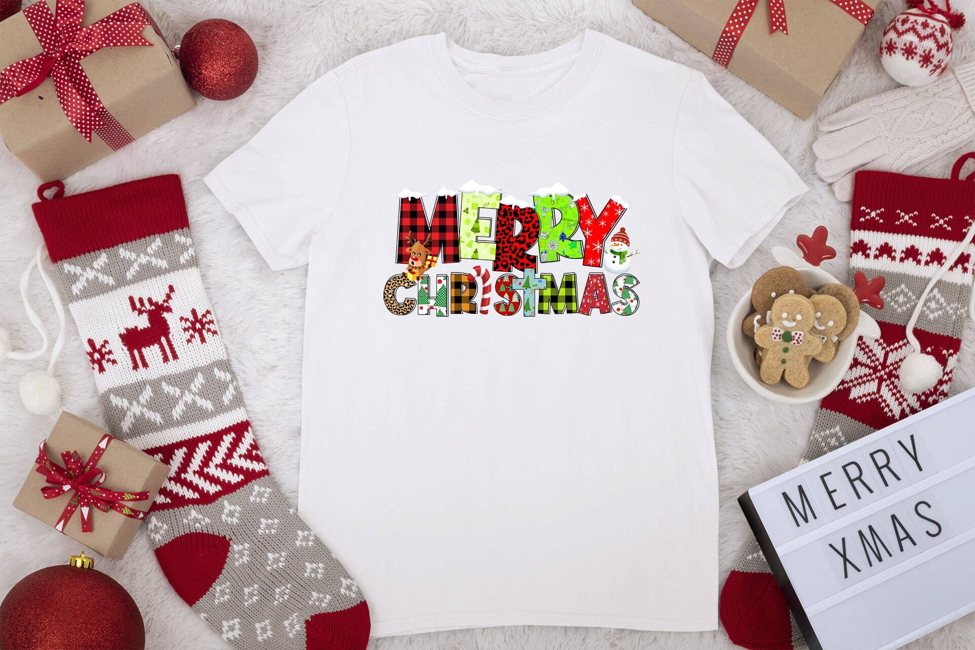 Festliches Weihnachtsmann-Hemd, Niedliches Feiertags-Familien-T-stück, Frohe Weihnachten Appare, Entzückendes Weihnachtsfamilien-Hemd von PrinzshirtDE