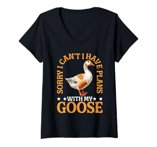 Damen Sorry I Can't I Have Plans with My Goose Farmer Farm - T-Shirt mit V-Ausschnitt Damen Sorry I Can't I Have Plans with My Goose Farmer Farm - T-Shirt mit V-Ausschnitt von Prioritäten Bauernhäuser