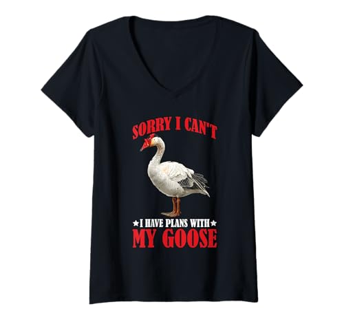 Damen Sorry I Can't I Have Plans with My Goose Farmer Farm - T-Shirt mit V-Ausschnitt Damen Sorry I Can't I Have Plans with My Goose Farmer Farm - T-Shirt mit V-Ausschnitt von Prioritäten Bauernhäuser