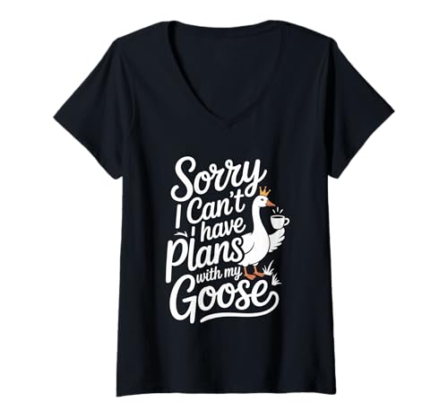 Damen Sorry I Can't I Have Plans with My Goose Farmer Farm - T-Shirt mit V-Ausschnitt Damen Sorry I Can't I Have Plans with My Goose Farmer Farm - T-Shirt mit V-Ausschnitt von Prioritäten Bauernhäuser