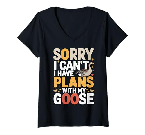 Damen Sorry I Can't I Have Plans with My Goose Farmer Farm - T-Shirt mit V-Ausschnitt Damen Sorry I Can't I Have Plans with My Goose Farmer Farm - T-Shirt mit V-Ausschnitt von Prioritäten Bauernhäuser