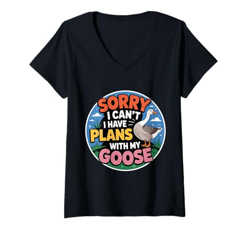 Damen Sorry I Can't I Have Plans with My Goose Farmer Farm |- T-Shirt mit V-Ausschnitt Damen Sorry I Can't I Have Plans with My Goose Farmer Farm |- T-Shirt mit V-Ausschnitt von Prioritäten Bauernhäuser