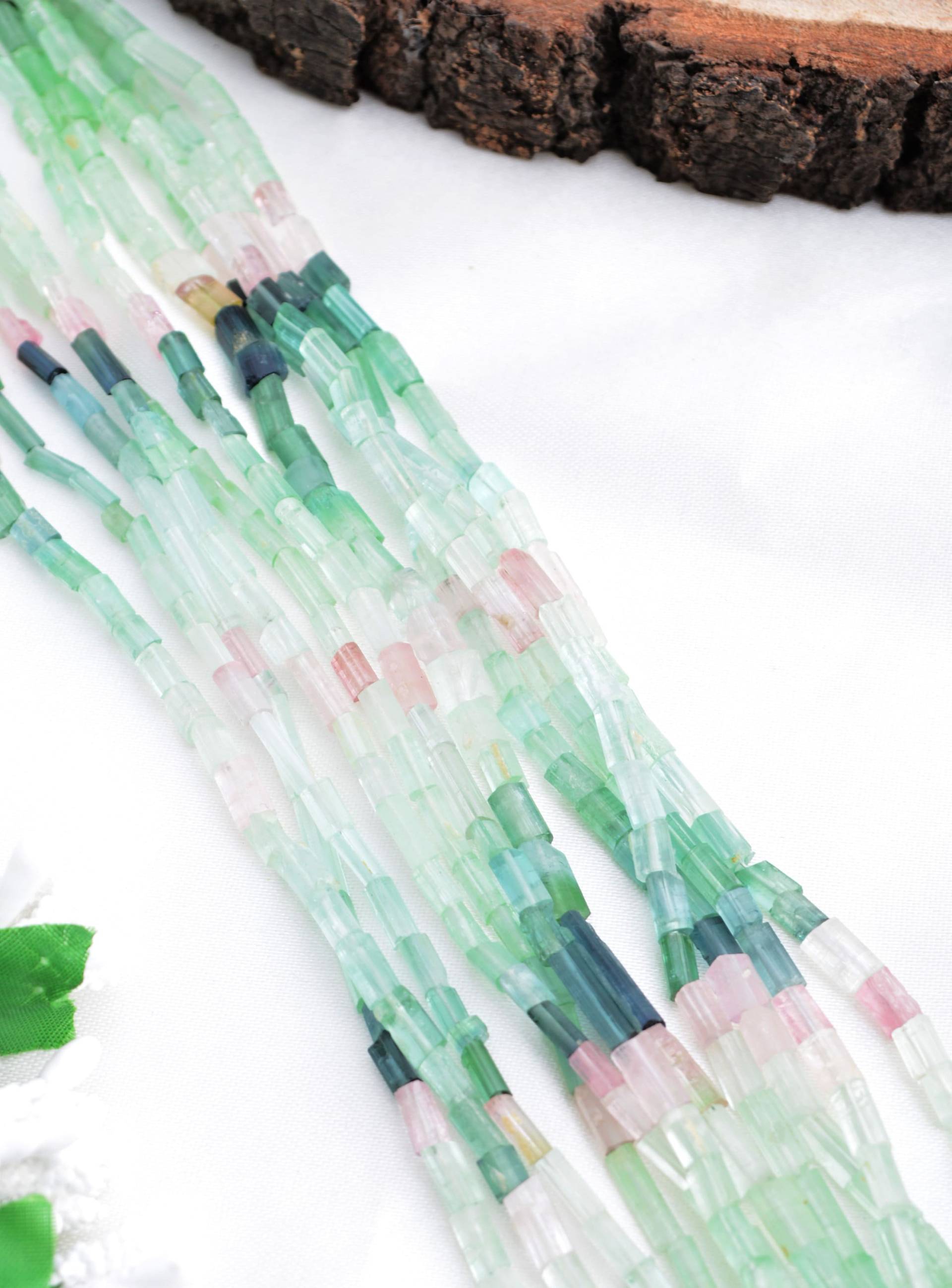 Afghani Multi Turmalin 16 Zoll Facettierte Rohre Natürliche Edelstein Perlen Für Schmuck von Prismaticgems