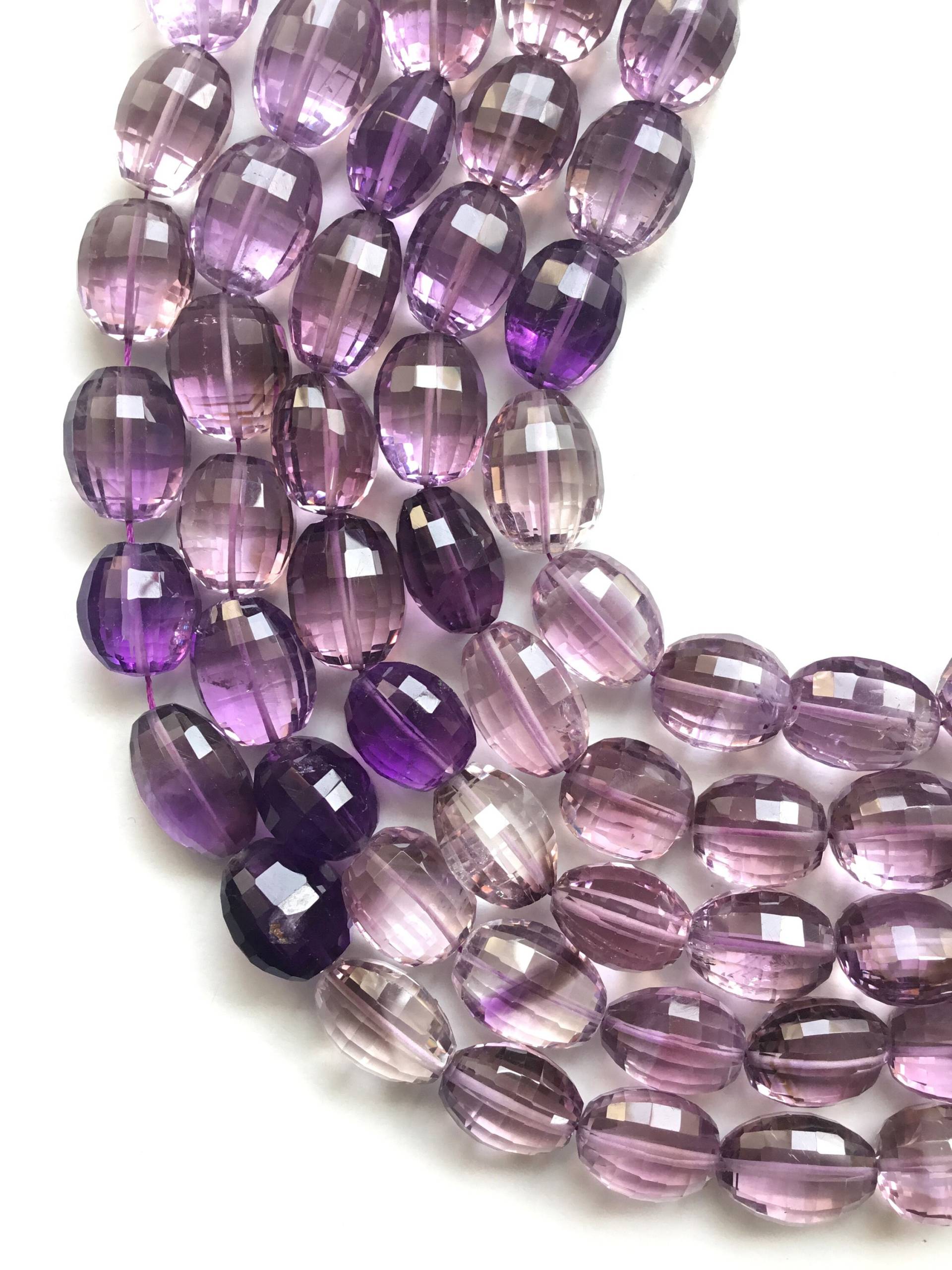 Amethyst Konkav Geschliffen Ovale 1 Strang Natürlicher Edelstein von Prismaticgems