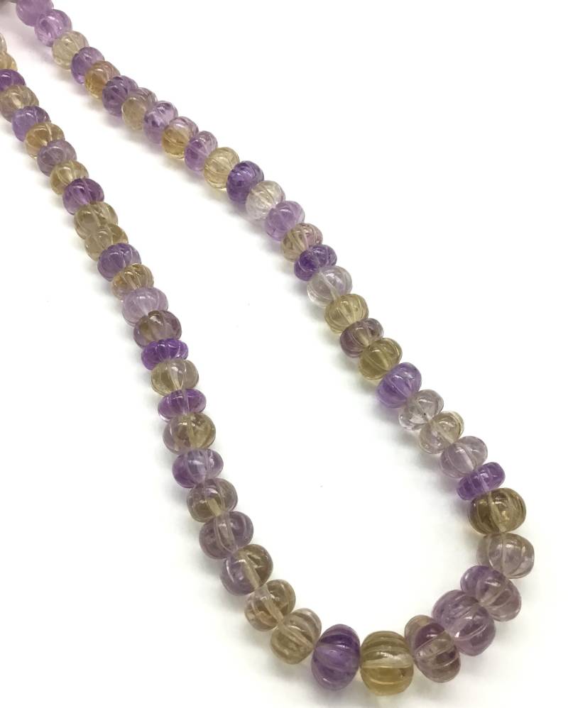 Ametrin Melonen Perlen 1 Strang Edelstein Kette von Prismaticgems