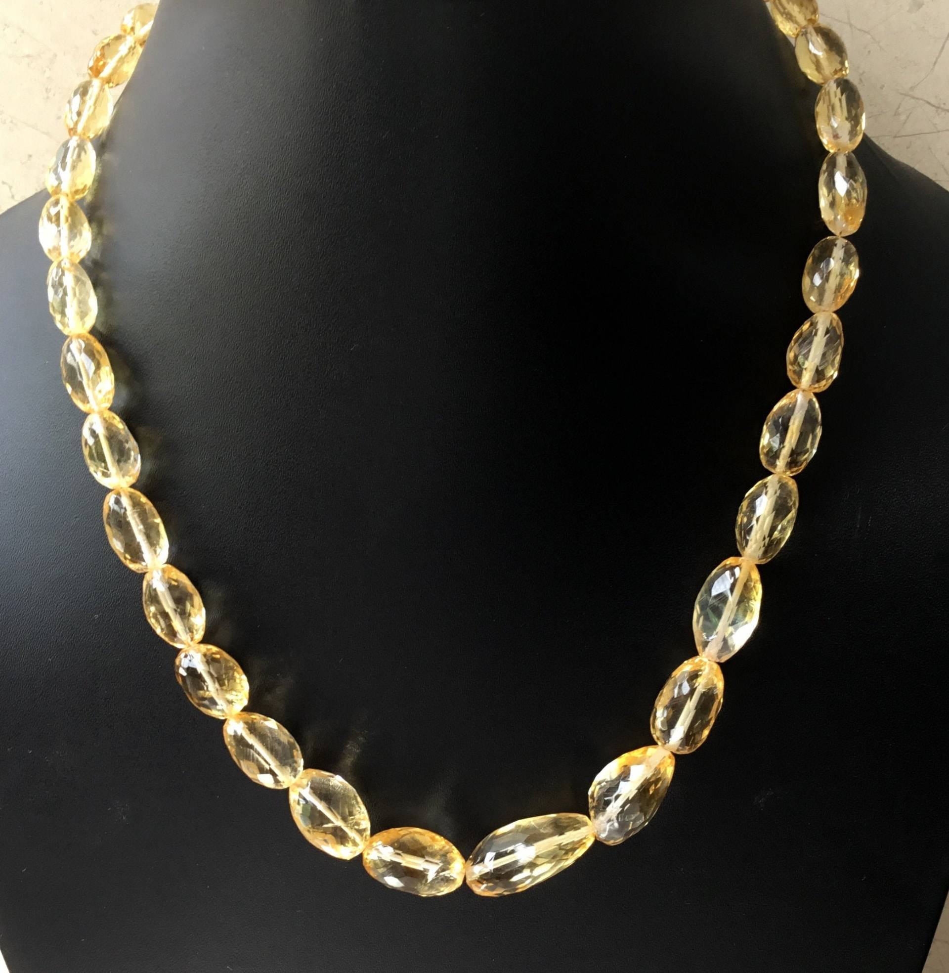 Citrin Facettiert Ovals Natürliche Edelsteine Für Schmuck Perlen Halskette von Prismaticgems