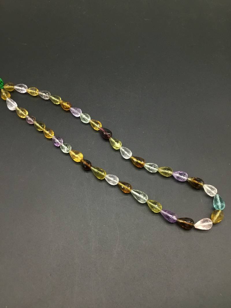Gemischte Edelsteine 16-Zoll-Edelstein-Facettierte Tropfen 131, 90 Ct Natürliche Edelstein-Halskette 7 X 8 Bis 11 Mm 1 Strang Top Formqualität von Prismaticgems