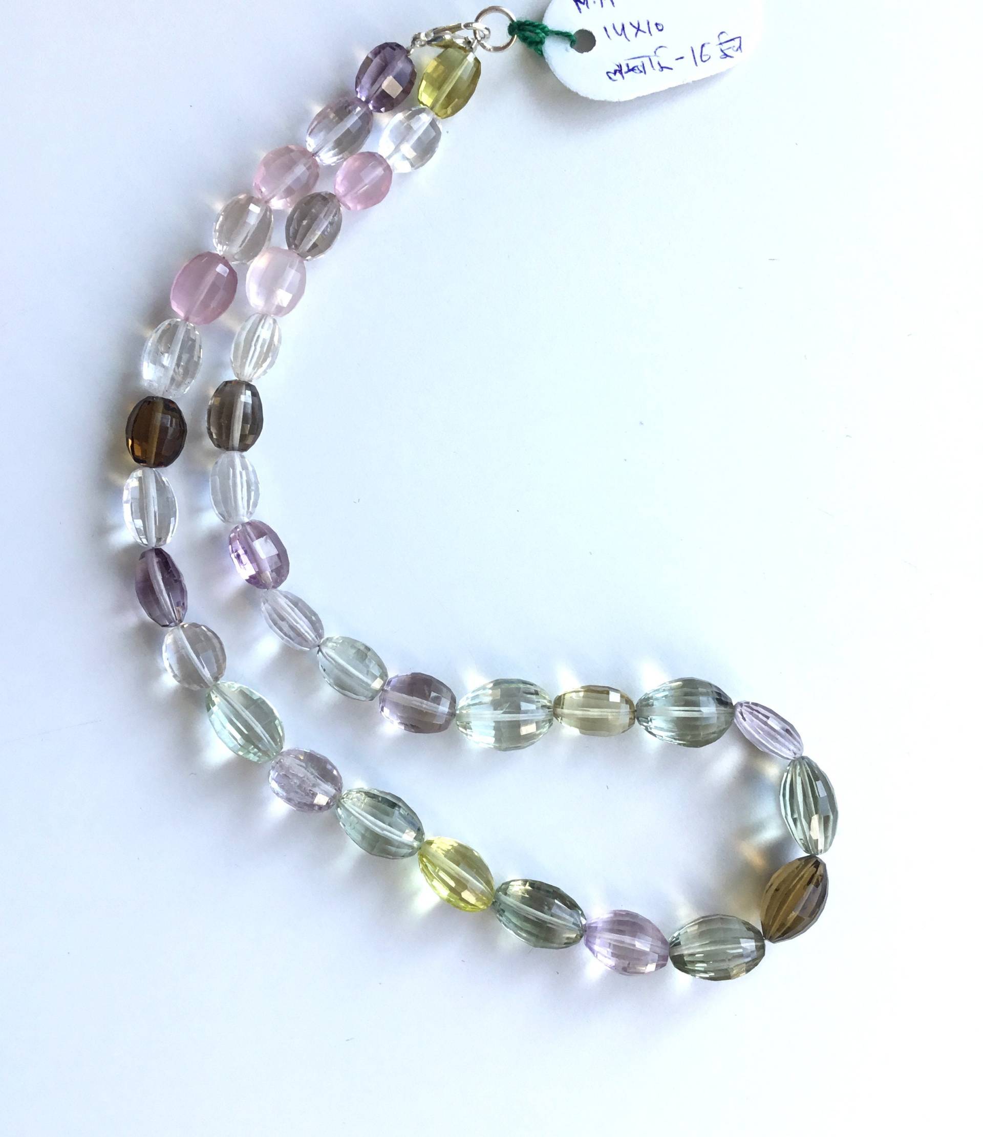 Gemischte Edelsteine Facettierte Ovale Perlen Edelstein Halskette von Prismaticgems