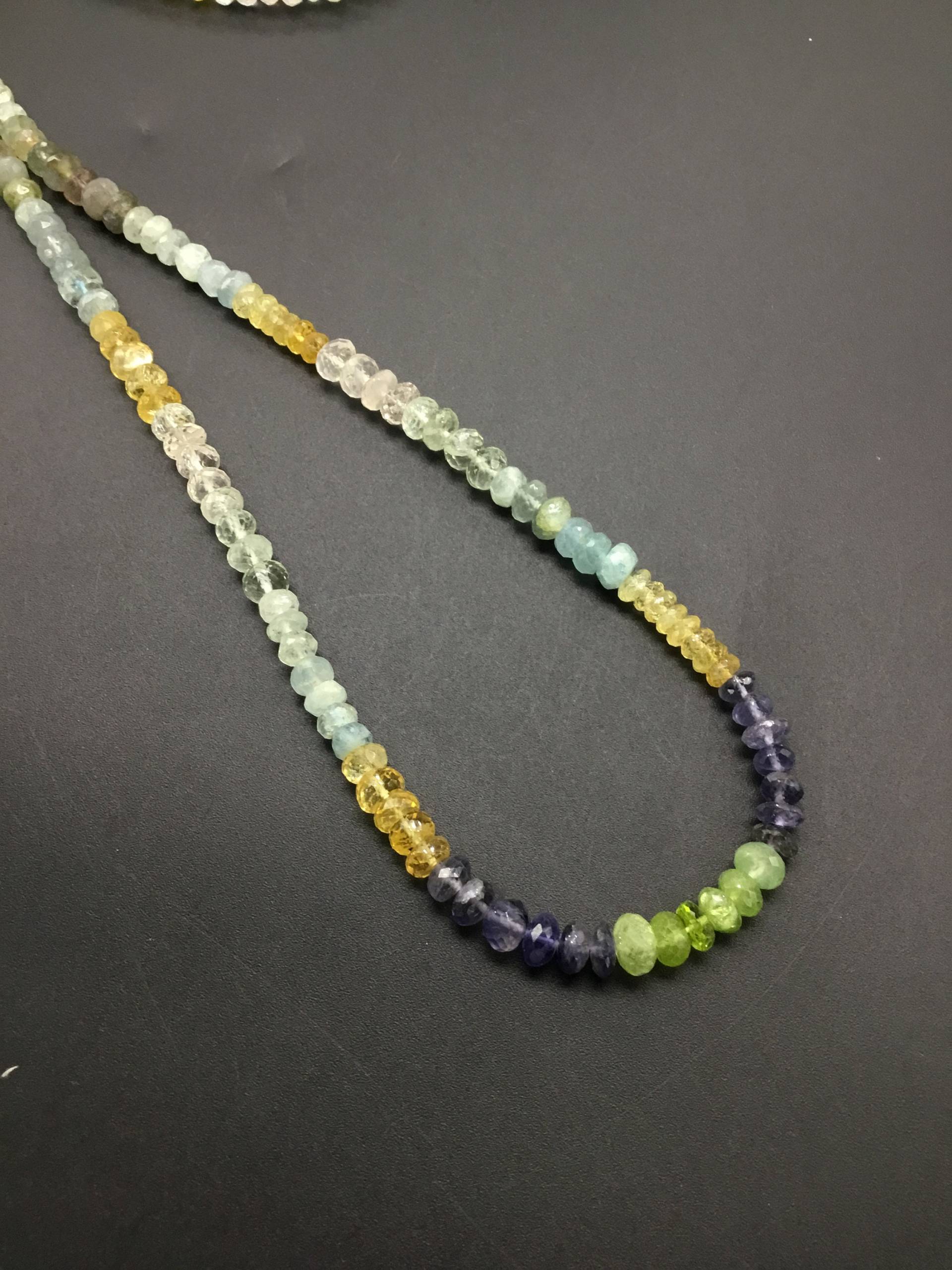 Gemischte Edelsteine Facettierte Perlen Natur Edelstein Halskette von Prismaticgems