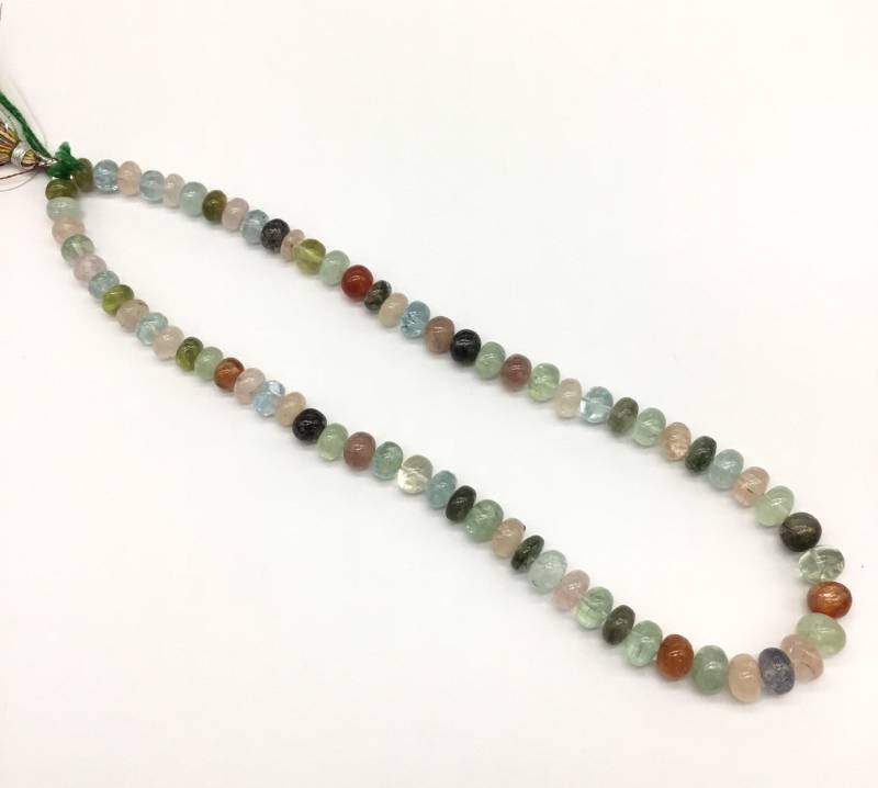 Gemischte Edelsteine Glatte Schlichte Perlen Mehrere Schmuck 16 Zoll Strang 201, 15Karat Größe - 7 Bis 9 Mm Enthält Viele Sorten Von Edelsteinen von Prismaticgems