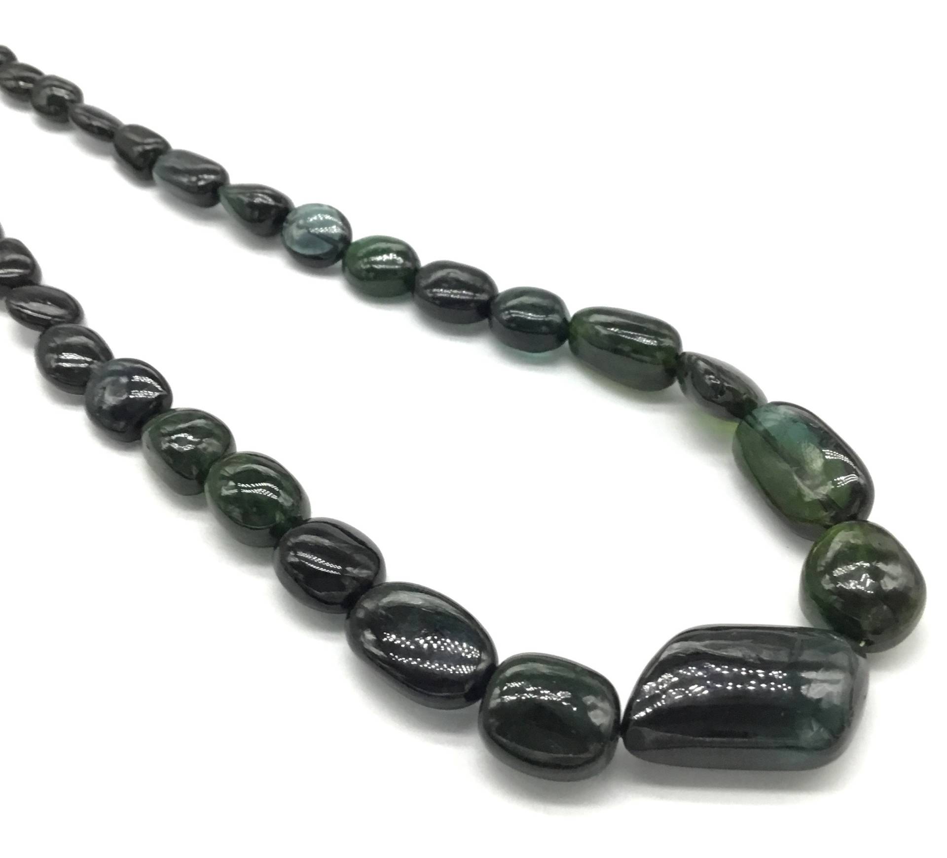 Grüner Turmalin Uni Tumble Natur Edelstein Halskette von Prismaticgems