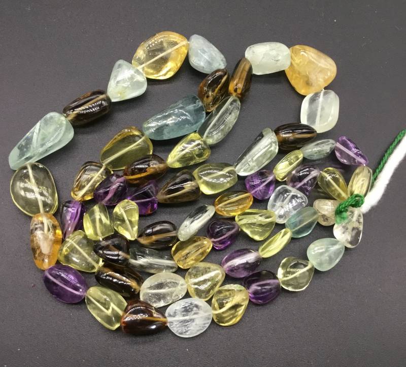 Halb Kostbarer Multi Glatter Trommelstein 1 Strang Edelstein Für Schmuck von Prismaticgems
