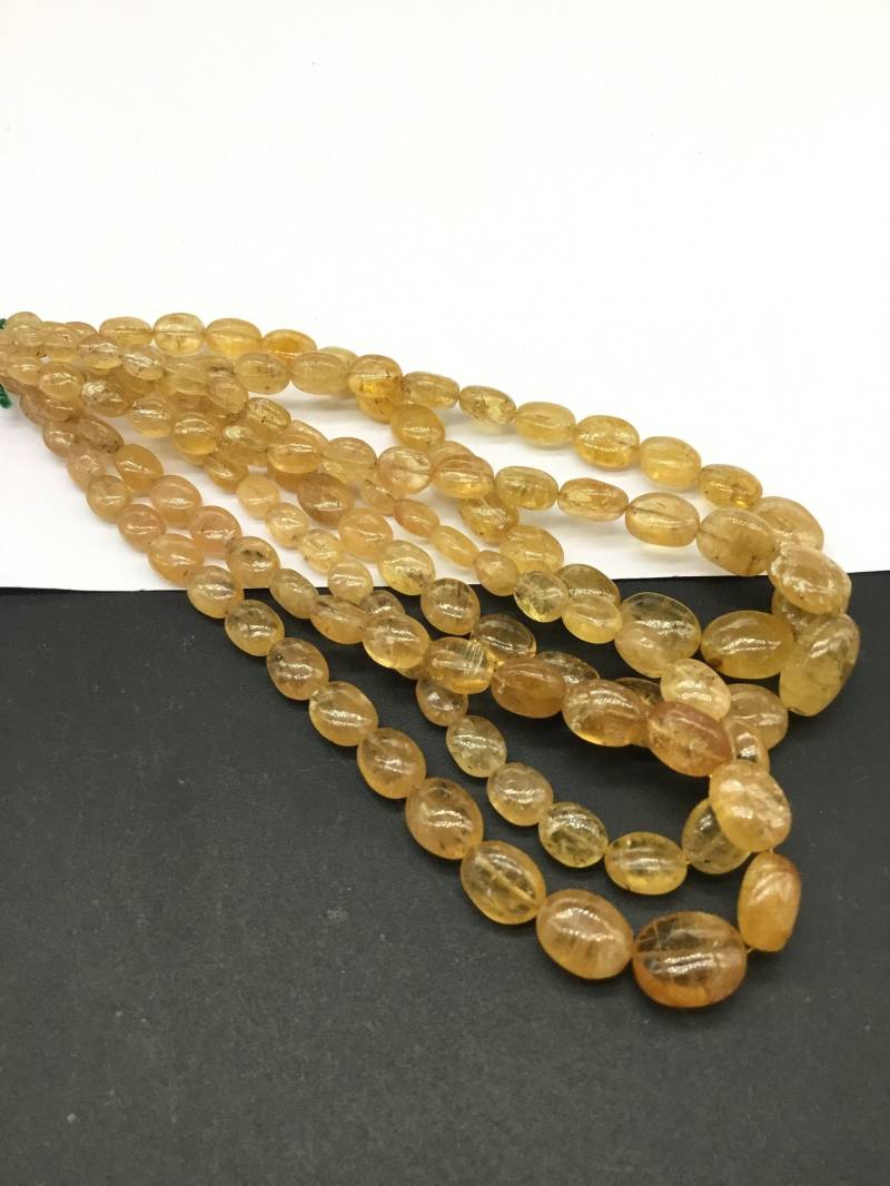 Imperial Topas Ovale Form Perlen Natürliche Edelstein Für Schmuck von Prismaticgems