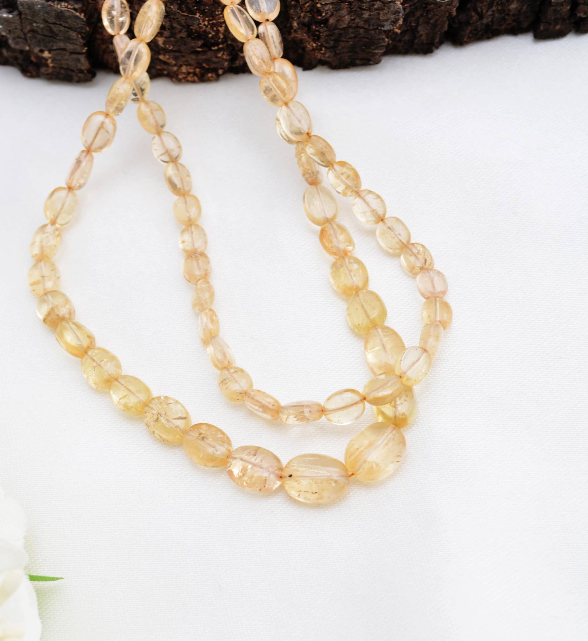 Imperial Topas Ovale Perlen Form 10 Zoll Natürliche Edelstein Schmuck von Prismaticgems