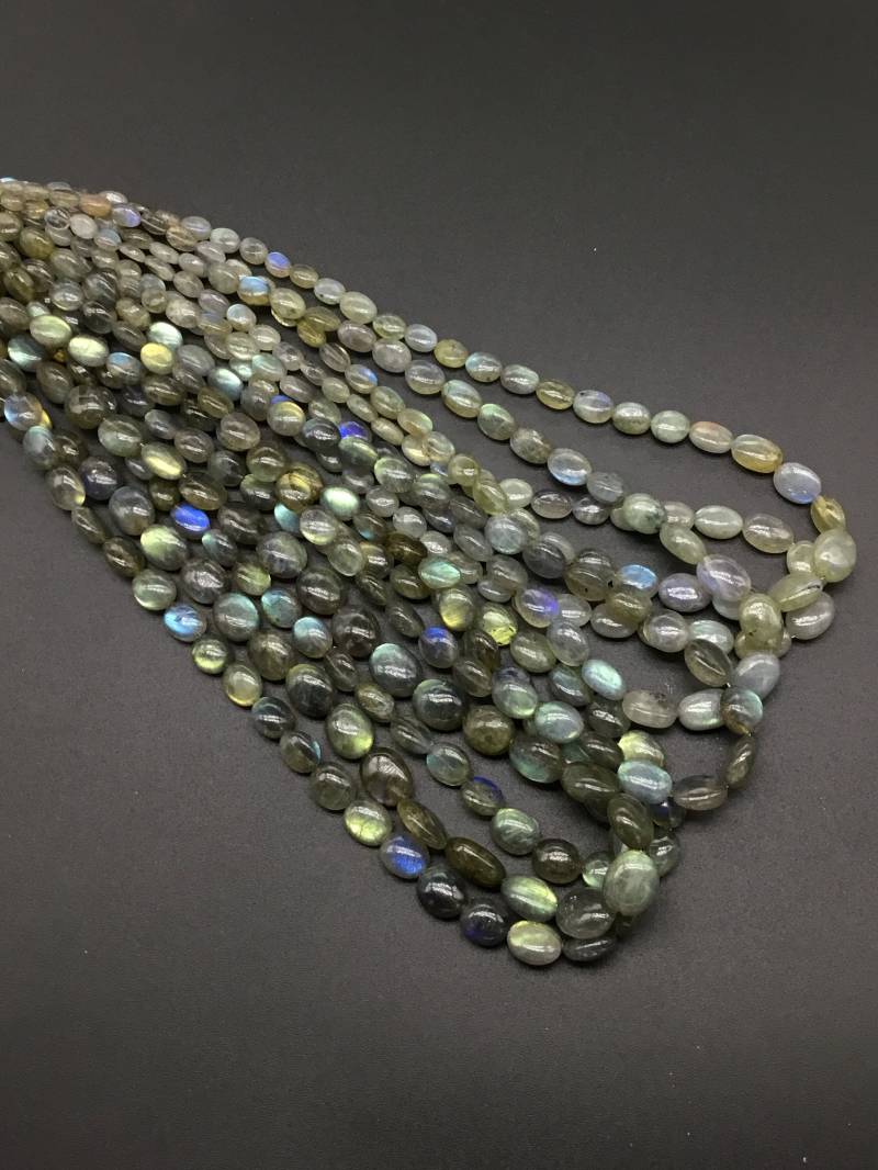 Labradorit Plain Tumble Natürliche Edelstein Halskette von Prismaticgems