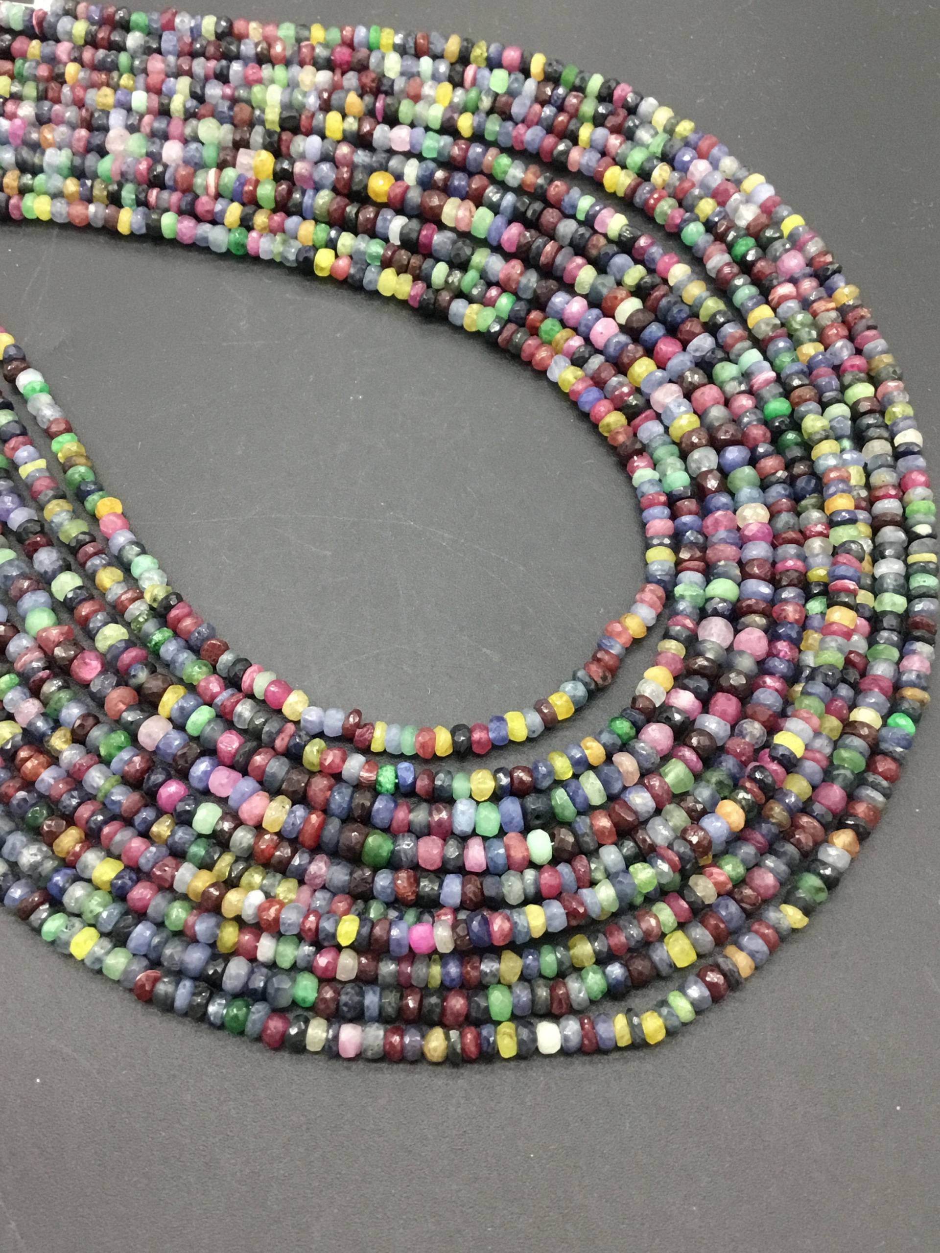 Mixed Edelstein Disco Facettierte 3 Mm Bis 4 Rondelle Perlen Natürliche von Prismaticgems
