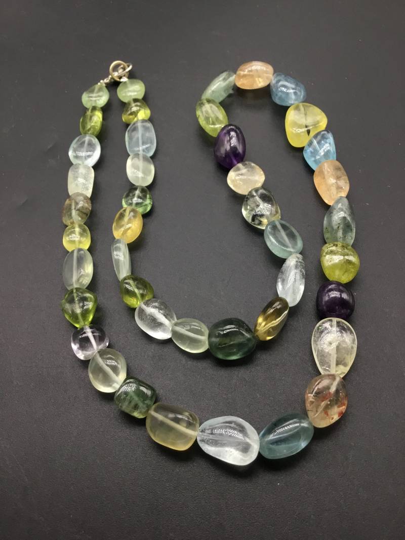 Multi Mixed Gems Uni Tumble Natur Edelstein Halskette von Prismaticgems