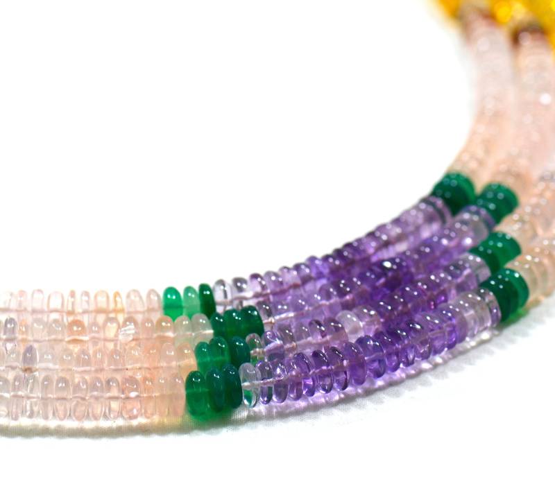 Multi Quarz Glatte Reifen 1 Strang Edelstein Perlen Für Schmuck von Prismaticgems