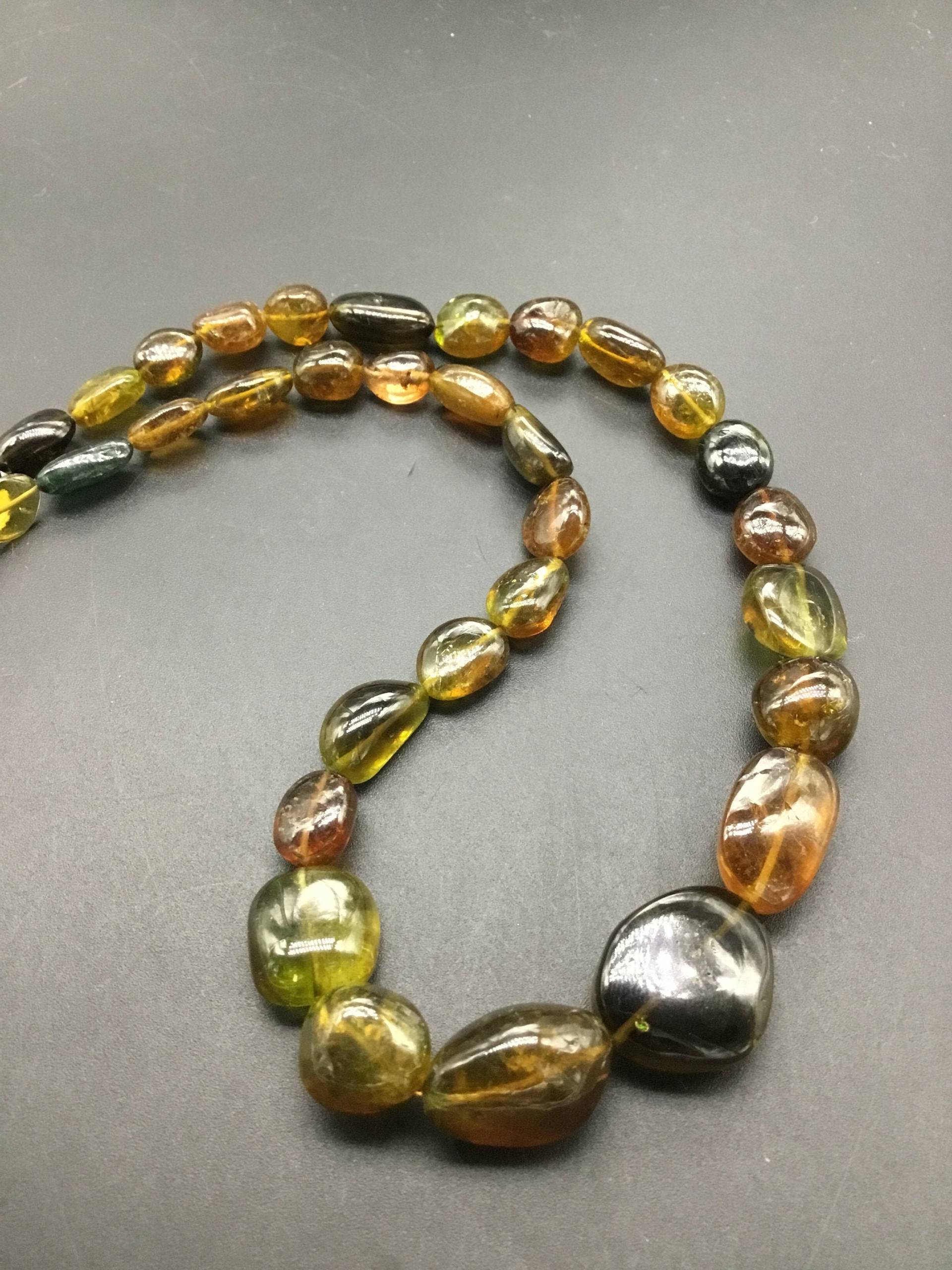 Multi Turmalin Uni Tumble Edelstein Halskette von Prismaticgems