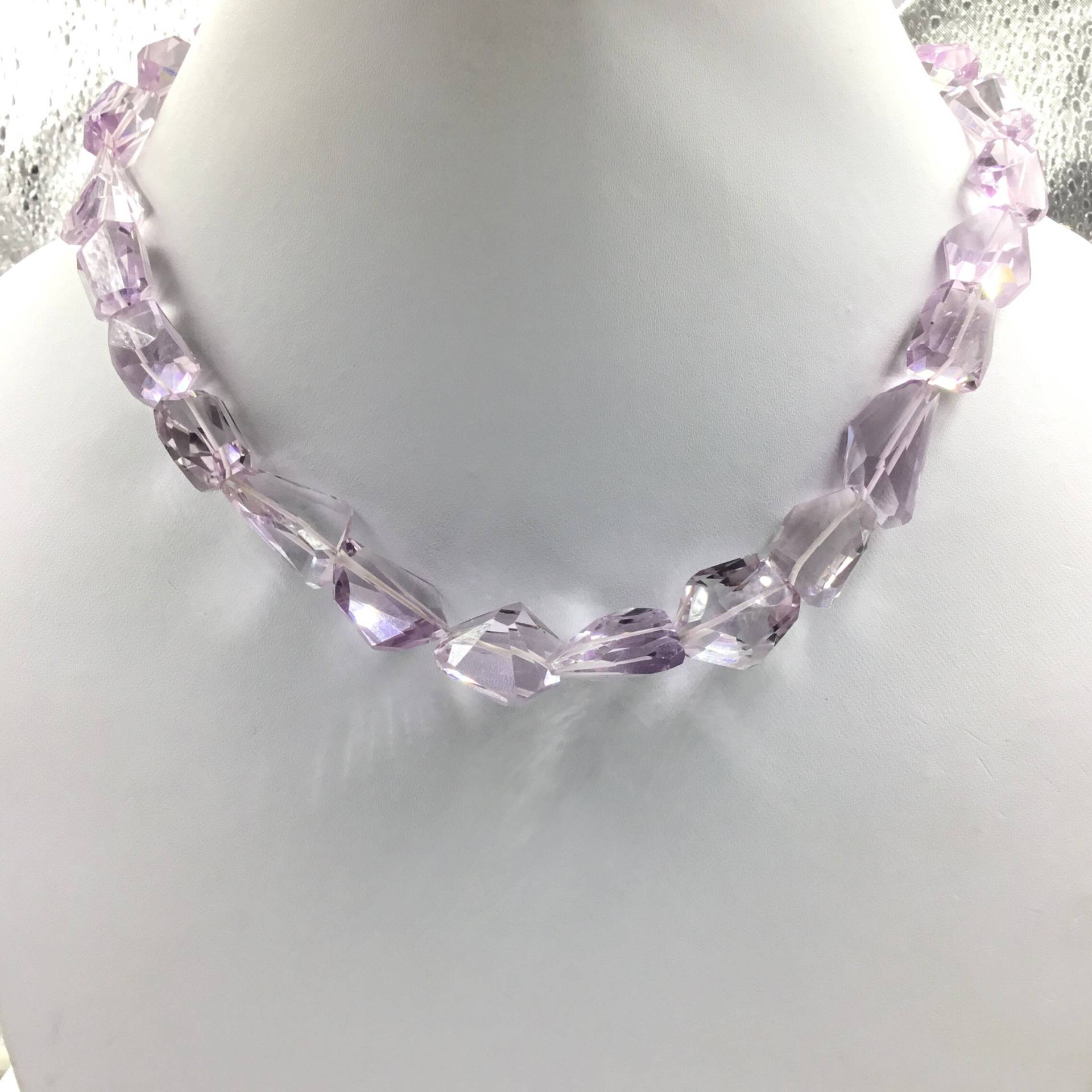 Natürliche Amethyst Trommeln Edelstein Halskette von Prismaticgems