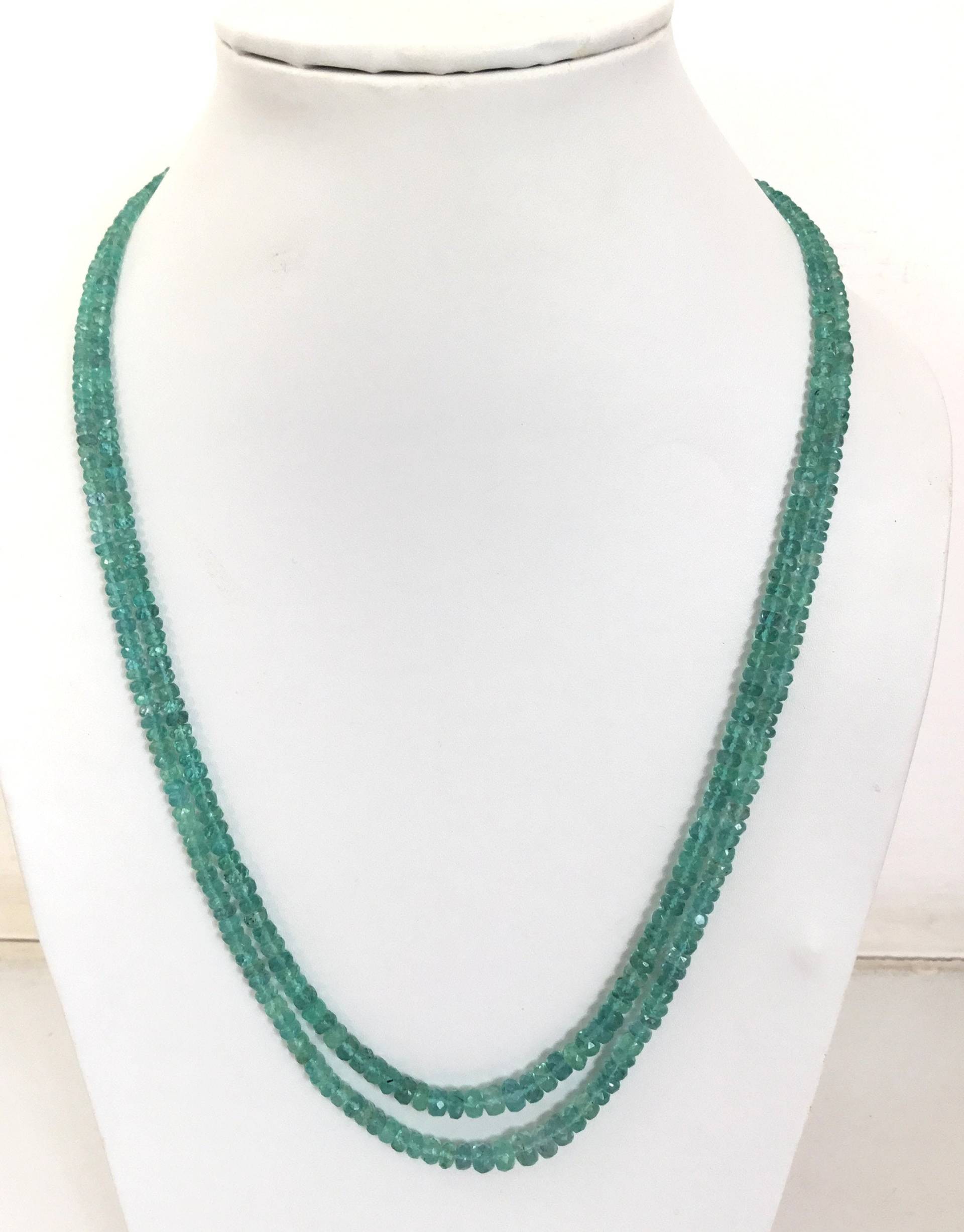 Natürliche Apatit Facettierte Perlen Edelstein Halskette von Prismaticgems