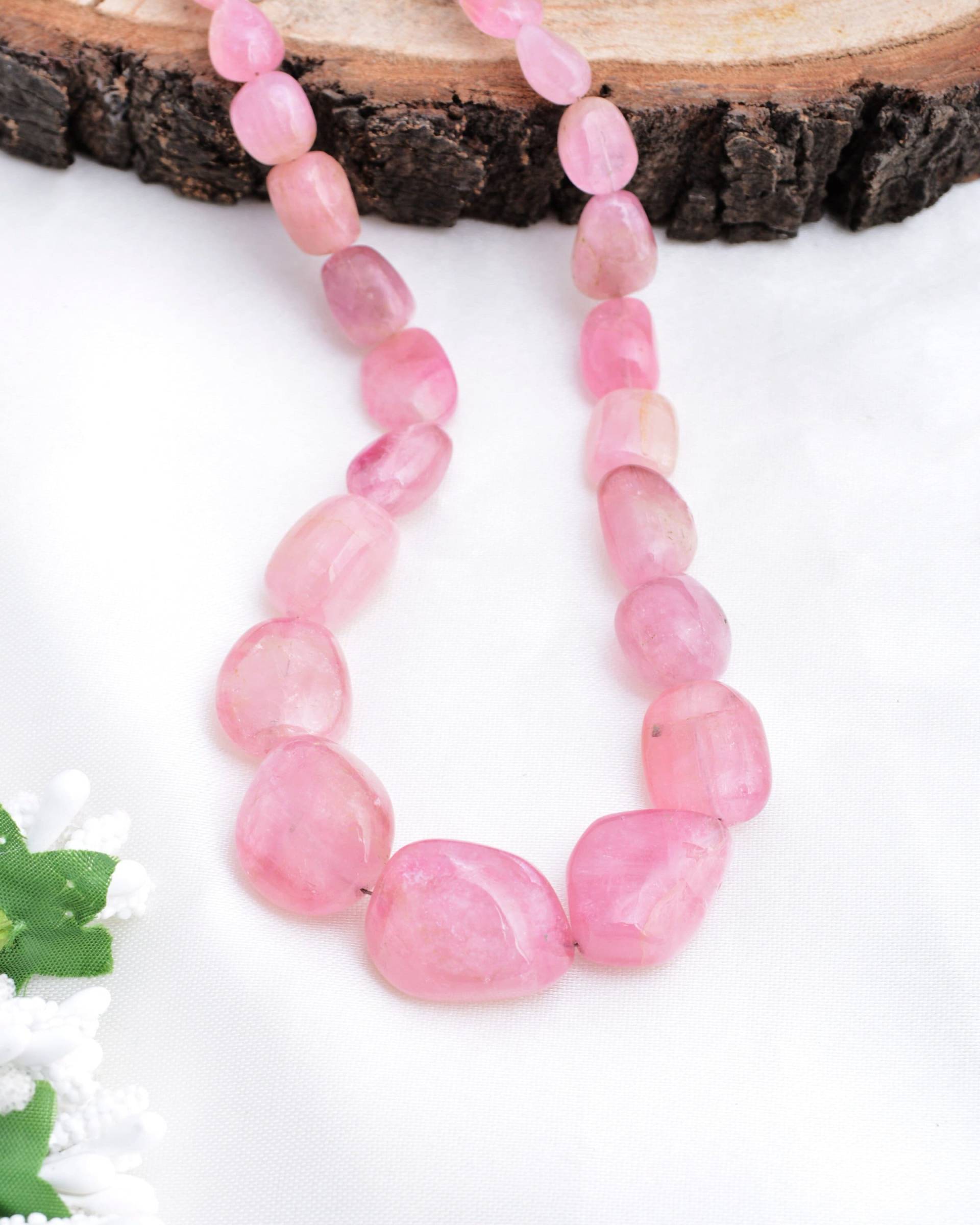 Natürliche Burmese Pink Turmalin Glatt Trommeln Edelstein Halskette, Für Schmuck von Prismaticgems