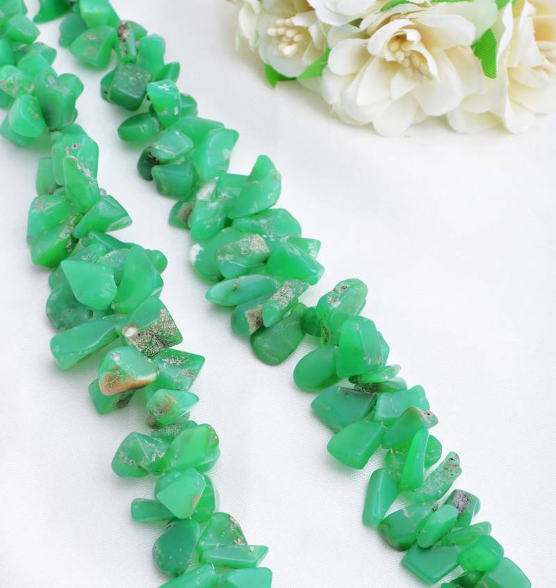 Natürliche Chrysopras Ungeschnittene Perlen 1 Strang Edelstein Für Schmuck von Prismaticgems