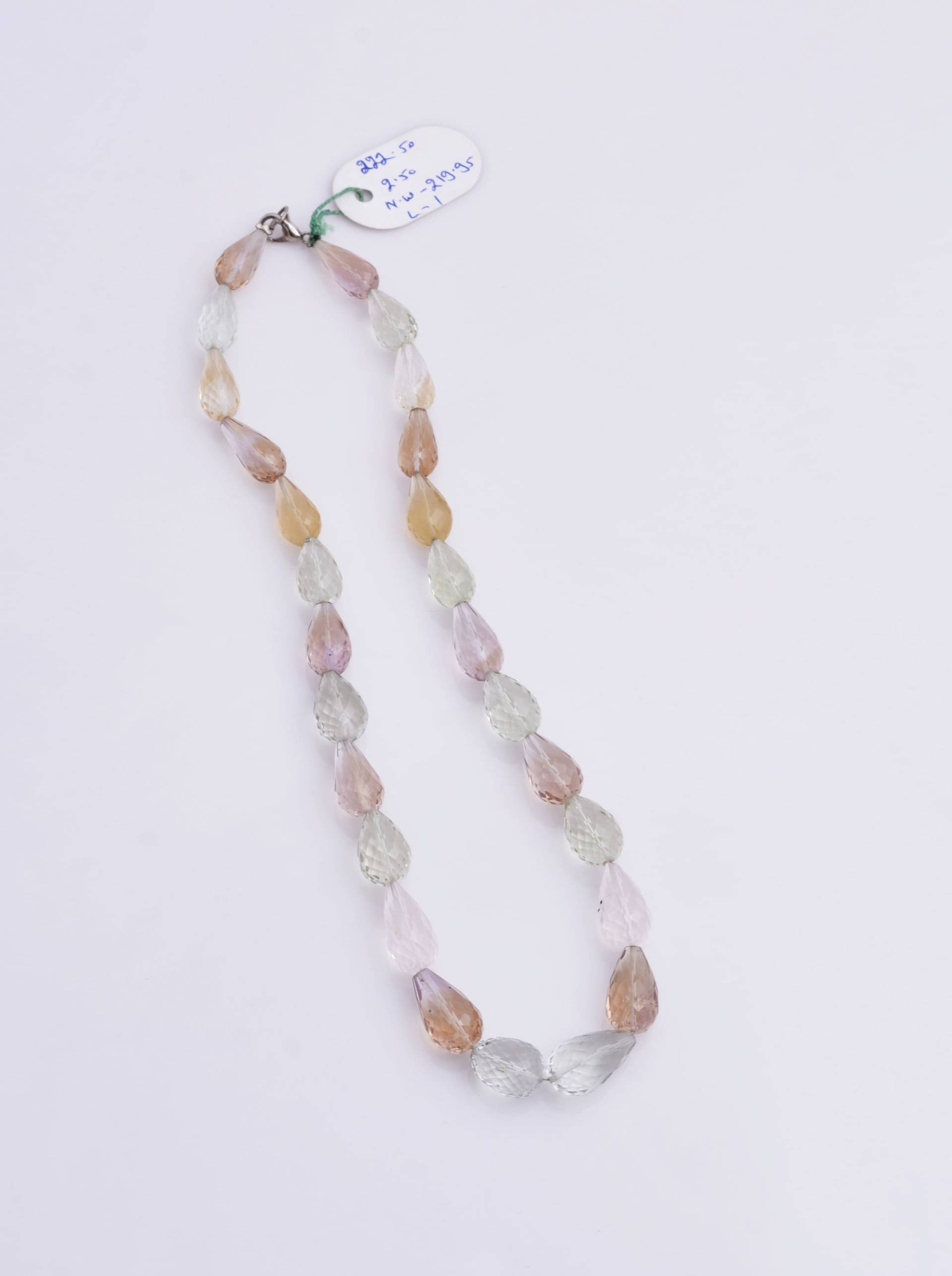 Natürliche Gemischte Edelstein 16 Zoll Facettierte Tropfen Halskette von Prismaticgems