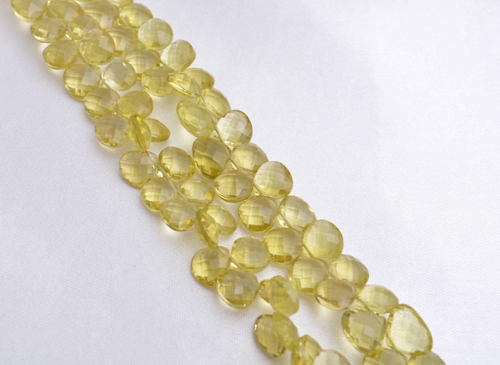 Natürliche Zitronenquarz Facettierte Birne Perlen Edelstein Halskette, Für Schmuck von Prismaticgems